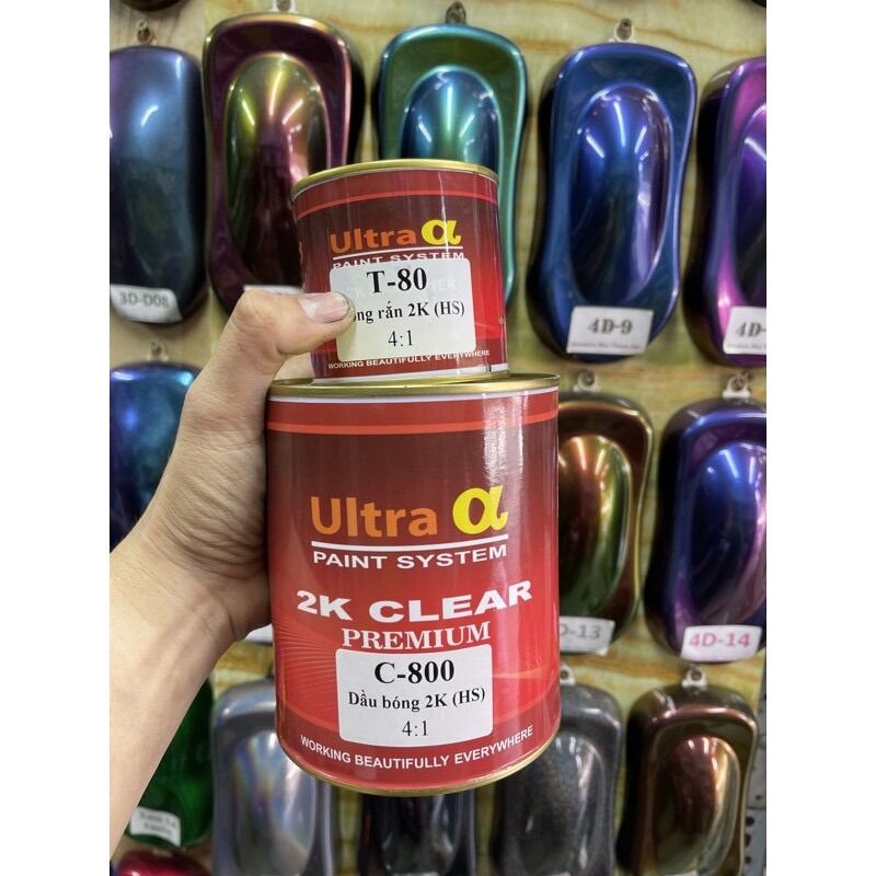 Sơn bóng 2k sơn oto - xe máy . bộ 1kg2