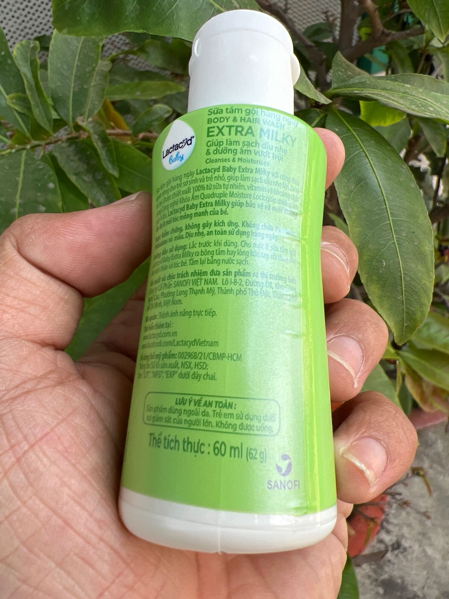 60 ml Chai sữa tắm em bé lactacyd milky 60ml (tiện lợi khi đi du lịch)