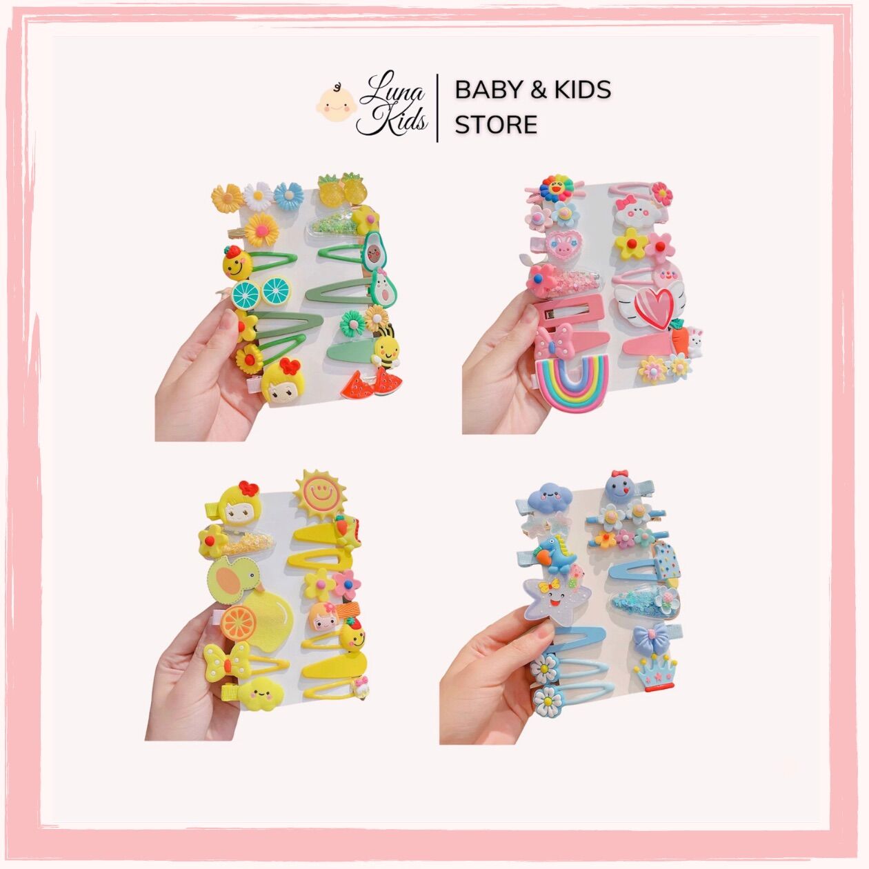Set kẹp tóc cho bé gái kt04