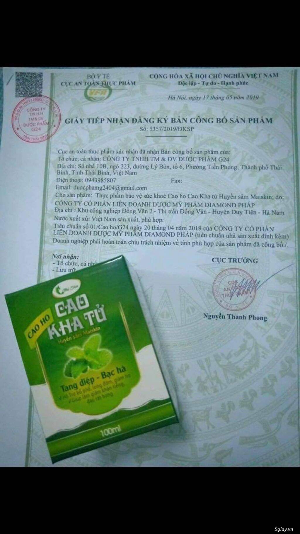 CAO HO KHA TỬ HUYỀN SÂM MAISKIN- cao trị ho cao kha tử bổ phế,long đờm