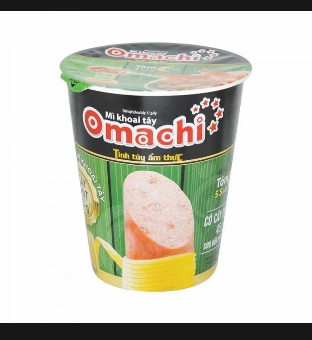 mì Omachi ly có xúc xích tôm chua cay