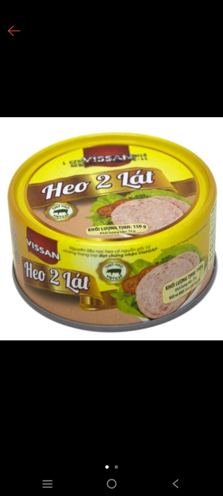 Heo 2 lát lon in 150g Vissan