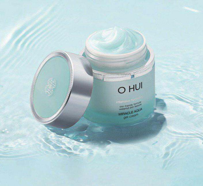 Kem Ohui xanh dưỡng cấp nước, kiềm dầu, giảm mụn cho da dầu Ohui Miracle Aqua Gel Cream hũ 30ml
