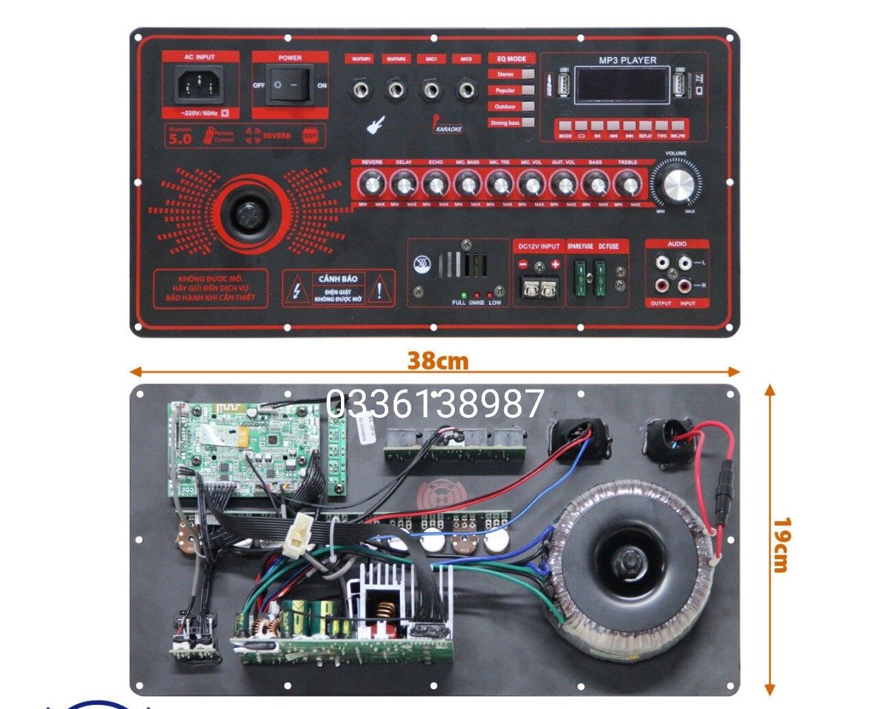 Mạch loa kéo dsp30 kích thước 19x38cm