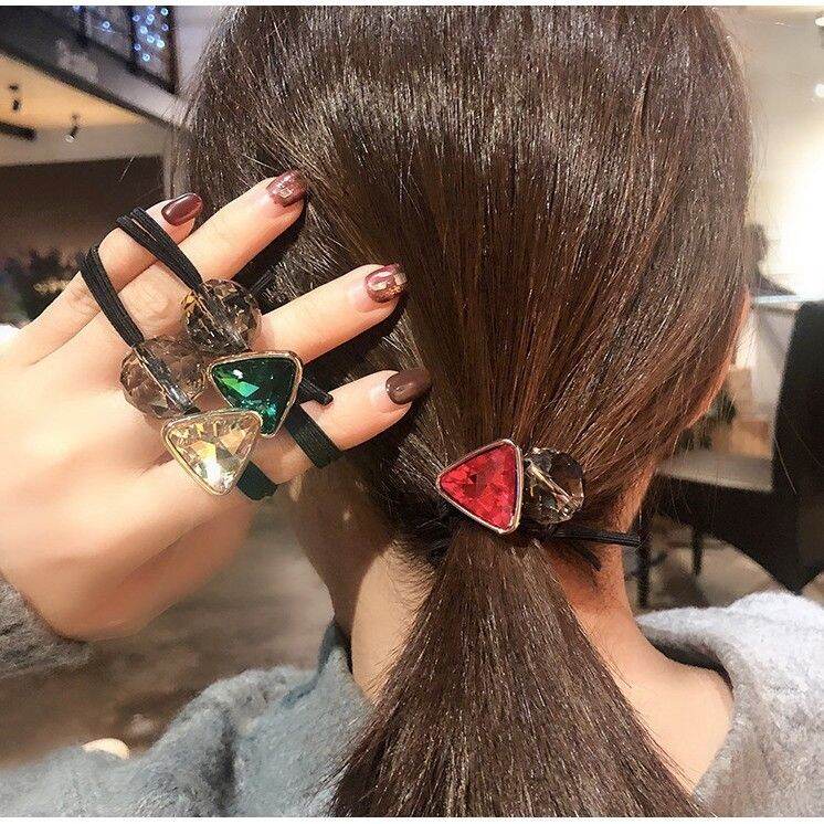 Dây buộc tóc đính đá hàn quốc giả kim cương
