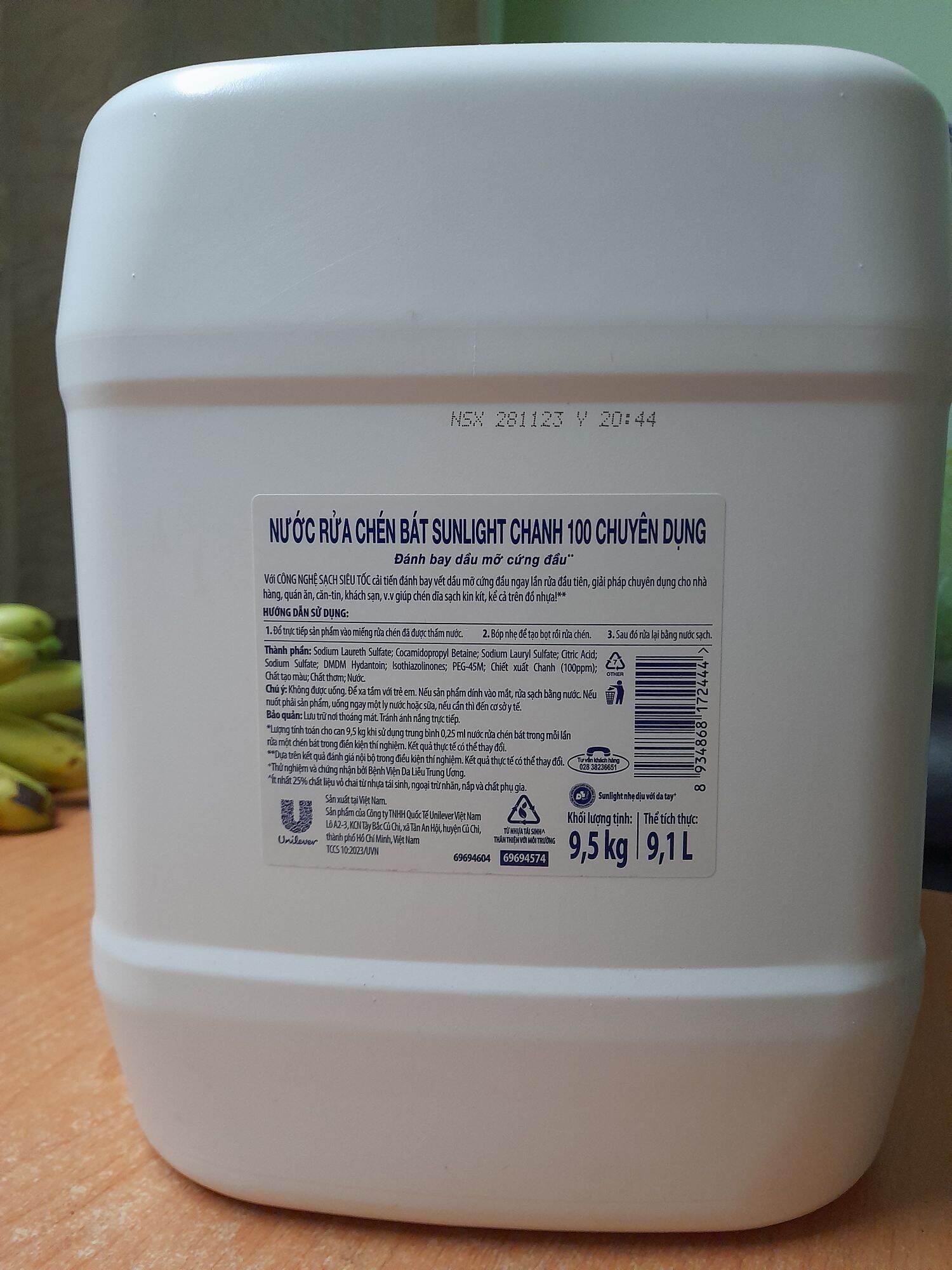 Nước rửa chén Sunlight 9.5kg hương chanh