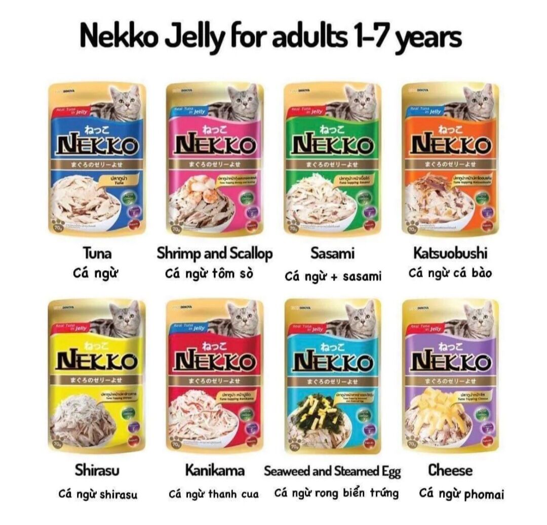 Thùng 48 gói pate Nekko cho mèo mix vị
