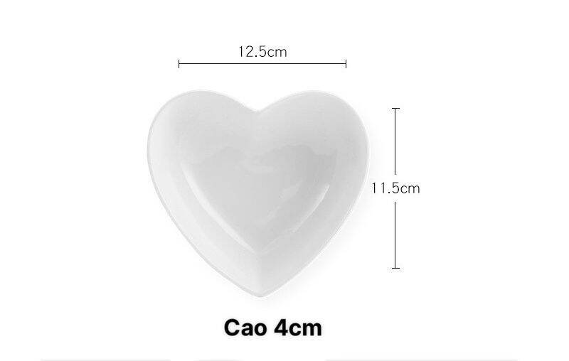Chén Sứ Hình Tim,Bát Sứ Cao Cấp trái tim viền đen