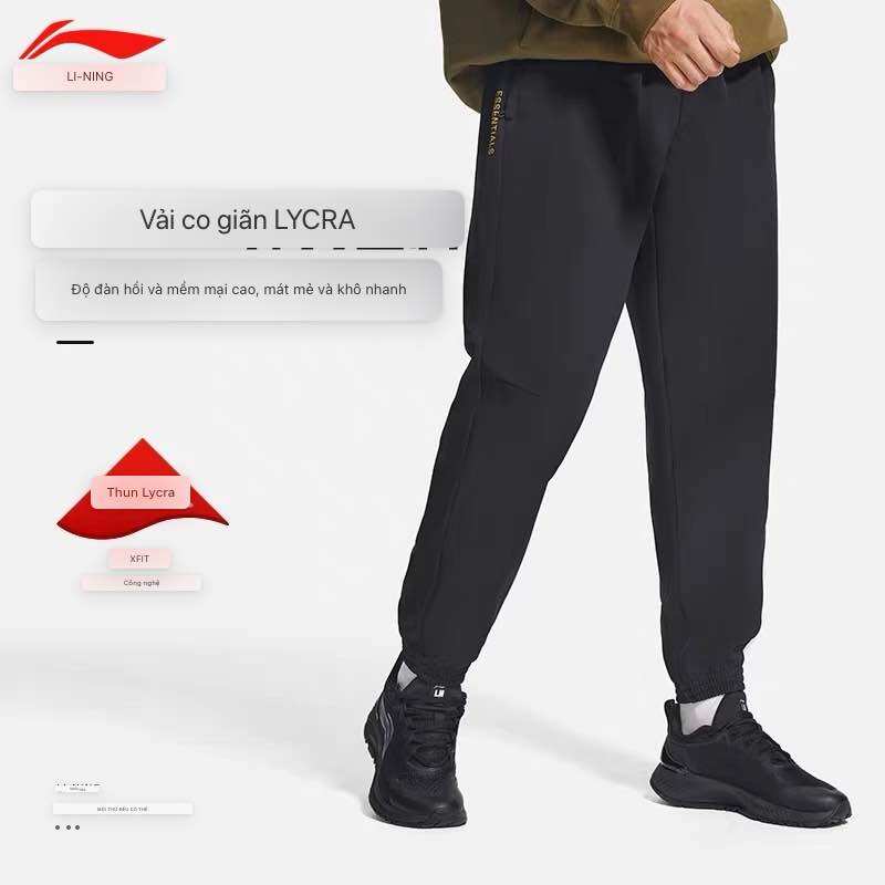 Quần gió lót nỉ nam Lining AYKSA09