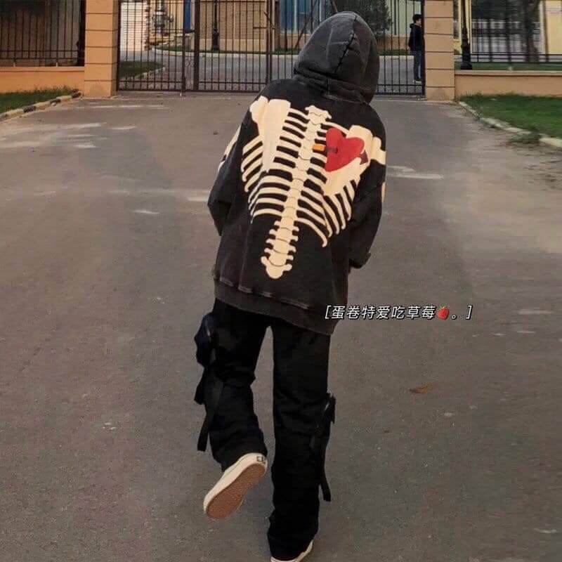 Áo hoodie bộ xương (form rộng)