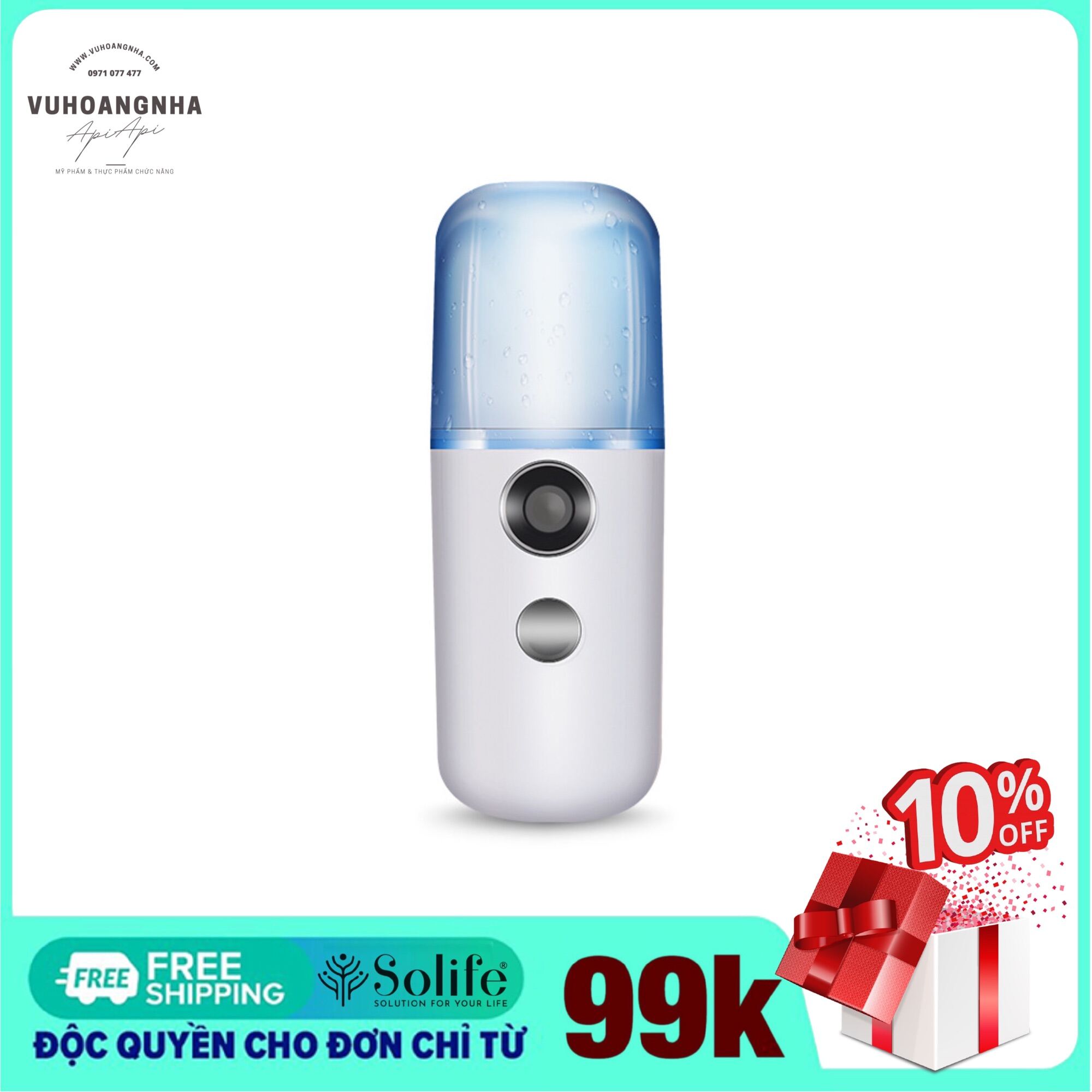 [Hcm][Giá Huỷ Diệt] Máy Xông Hơi Tạo Ẩm Cân Bằng Da Mặt Nano Mini Cầm Tay