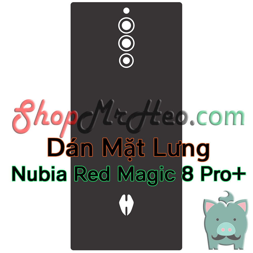 Dán Skin Mặt Sau Lưng Full Viền Nubia Red Magic 8 Pro+ (Carbon, Hình Hộp, Nhám, Vân Da, Nhôm Xước)