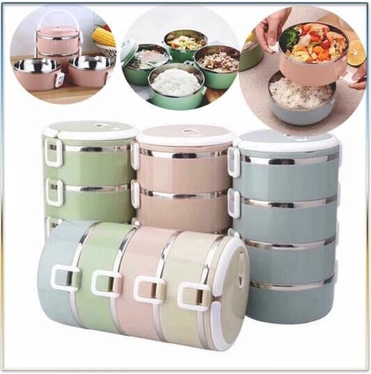 Hộp đựng cơm cặp lồng cơm giữ nhiệt lúa mạch ruột inox chất lượng số 1