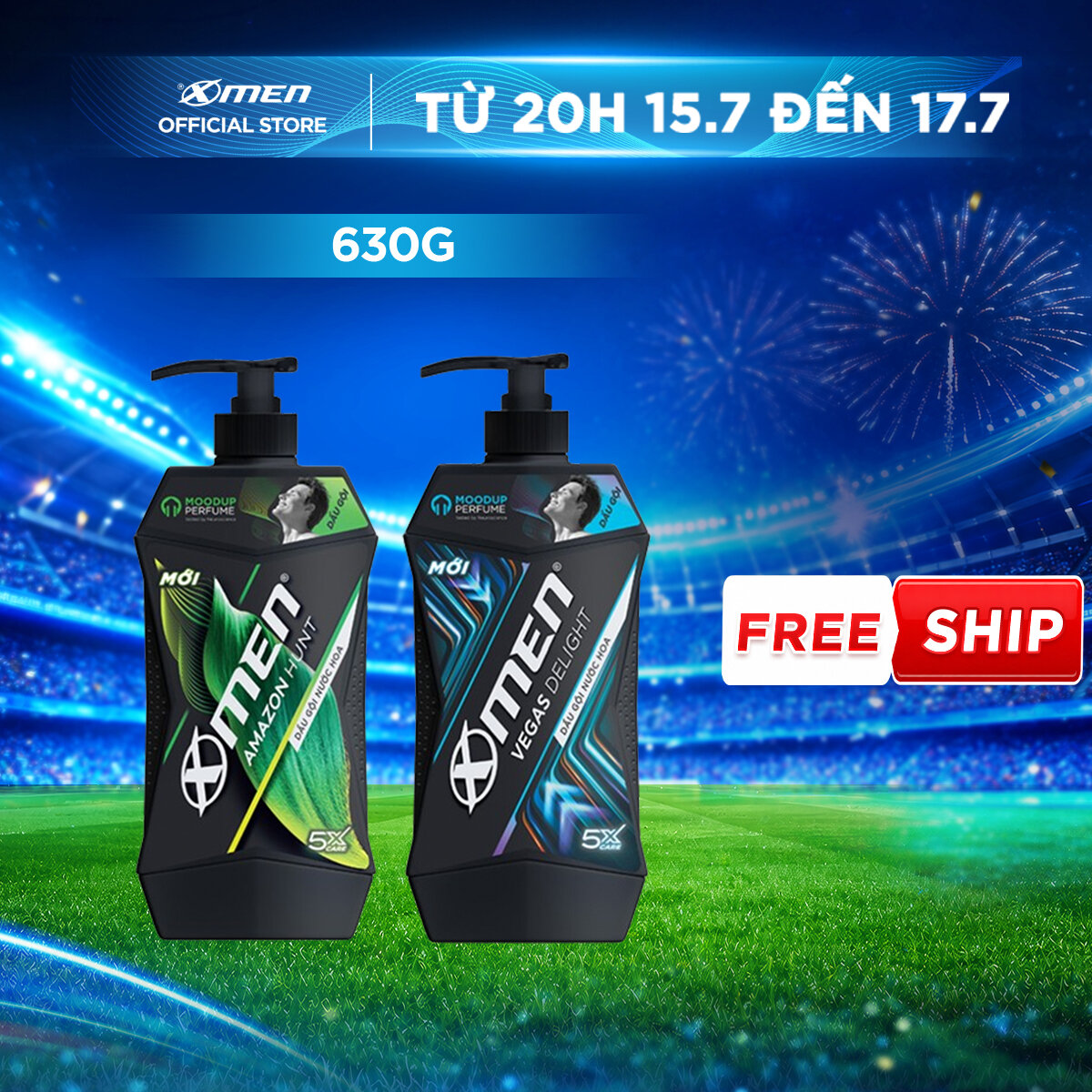 [Mới] Dầu gội Xmen Amazon Hunt/ Vegas Delight 630g - Công nghệ mùi hương giúp tinh thần phấn chấn