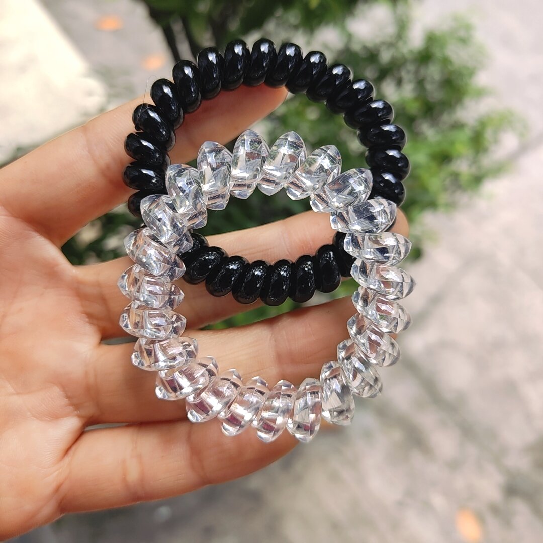 Cột tóc lò xo,sét 2 cột tóc lò xo cao cấp trong đen co dãn tốt
