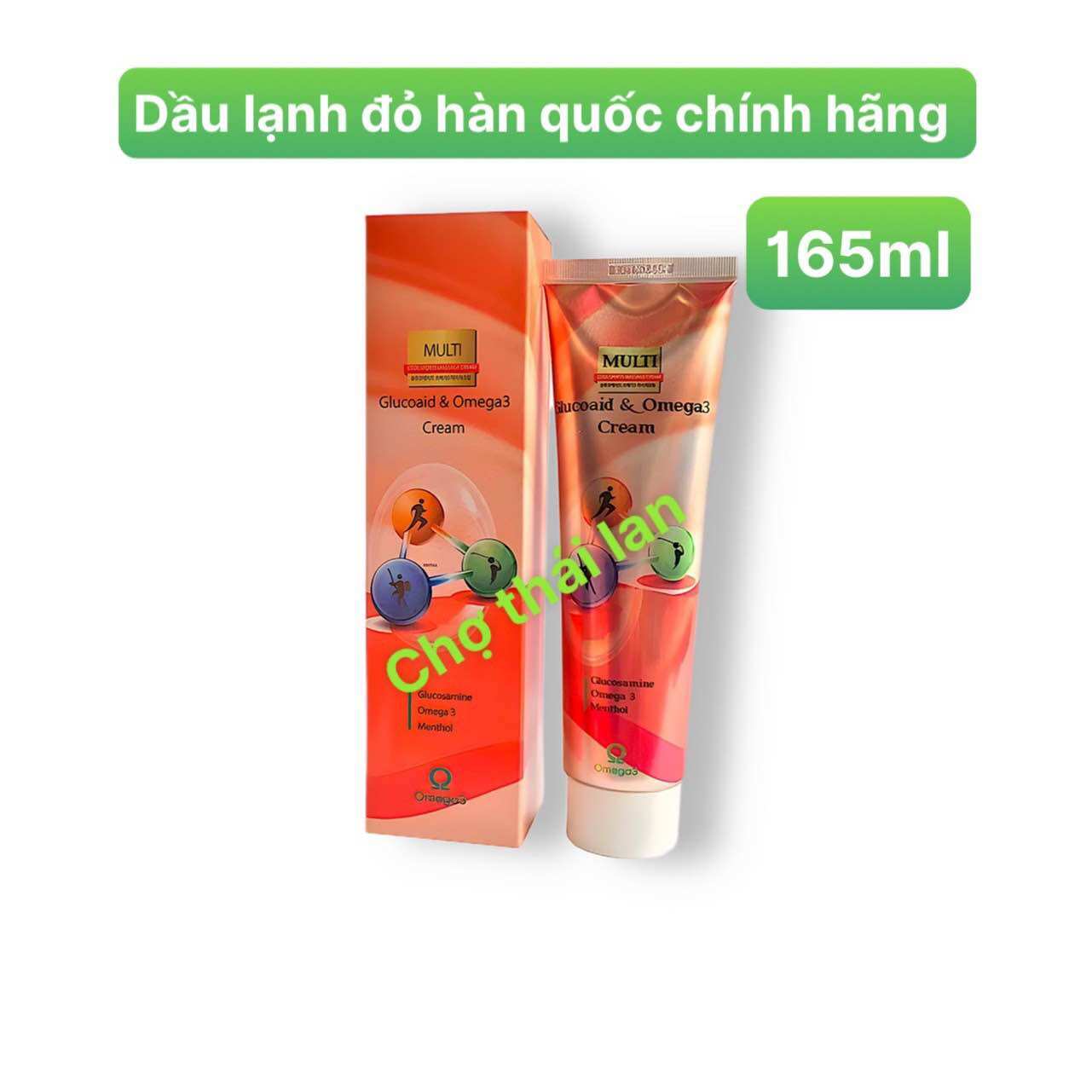 Dầu lạnh đỏ xoa bóp multi glucoaid & omega3 cream 165ml-xoa bóp nhức mỏi xương khớp