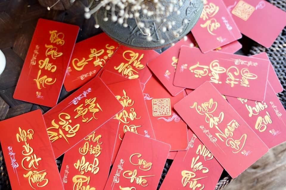 25 thẻ treo tết cây mai, đào kèm dây treo, tua rua