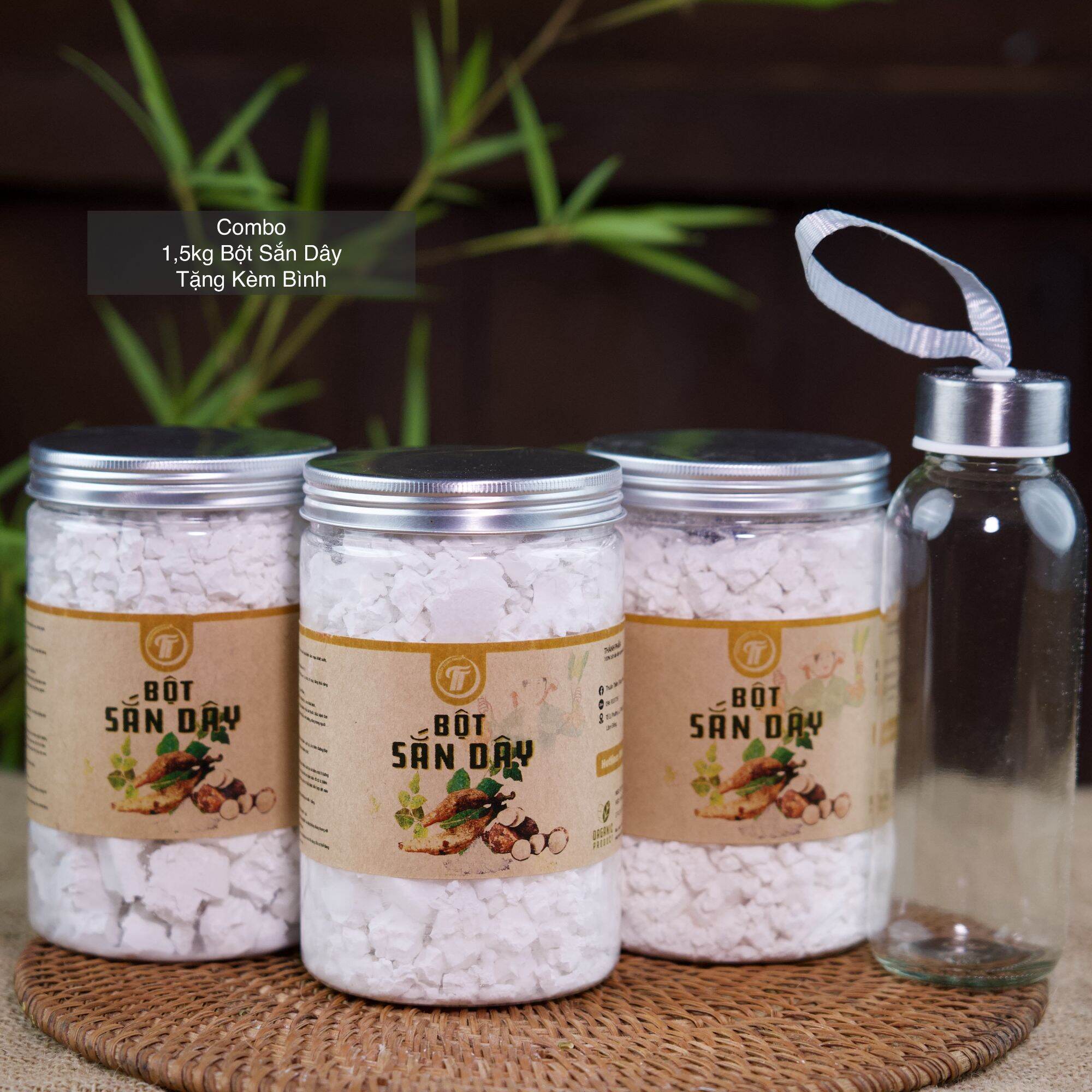 COMBO 1,5KG BỘT SẮN DÂY TẶNG 1 BÌNH THỦY TINH