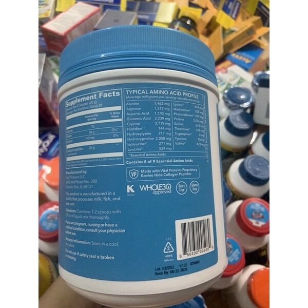 BỘT THỦY PHÂN VITAL PROTEINS COLLAGEN PEPTIDES [567g]