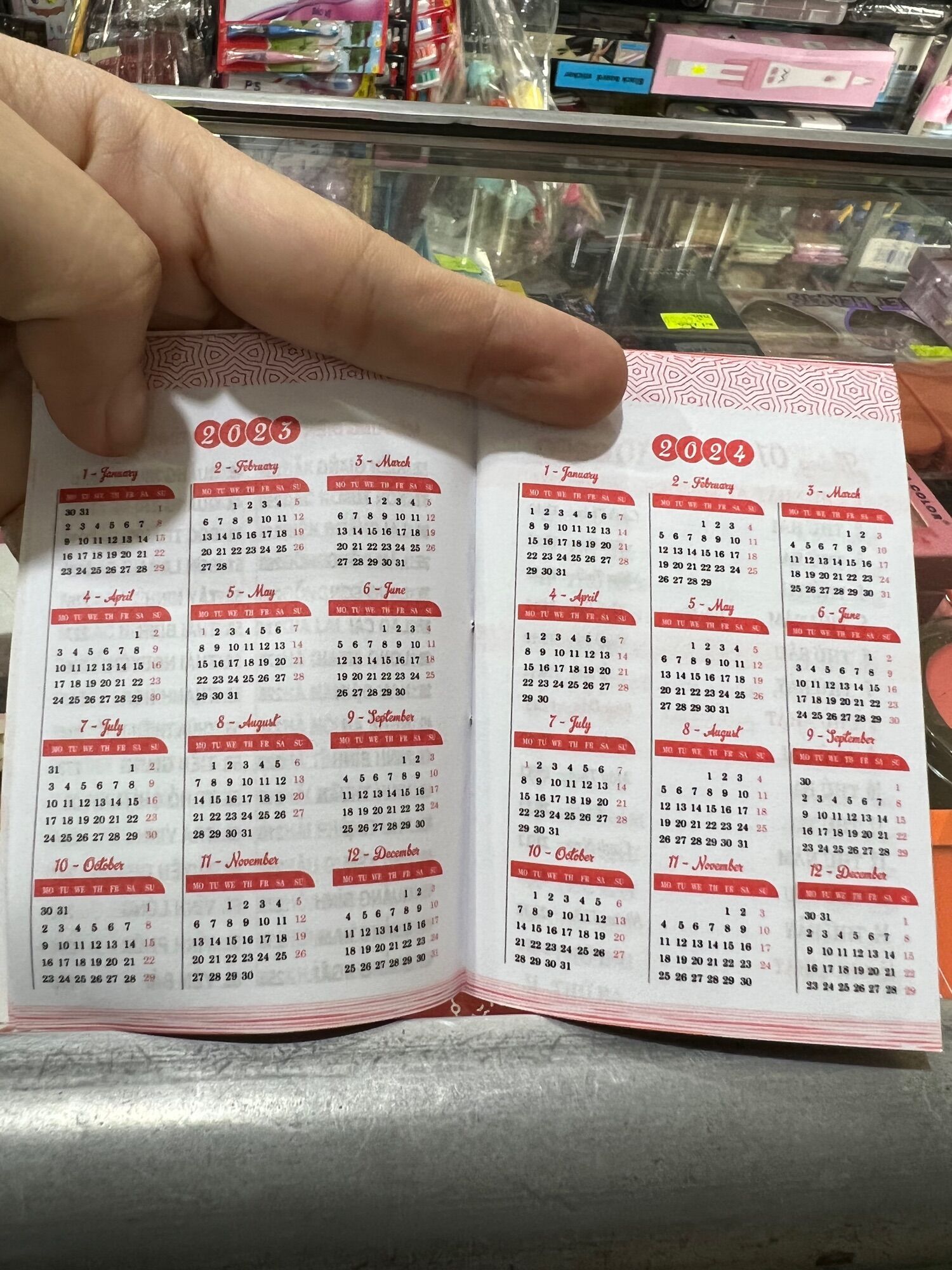 Lịch bỏ túi, lịch cầm tay mini 2024