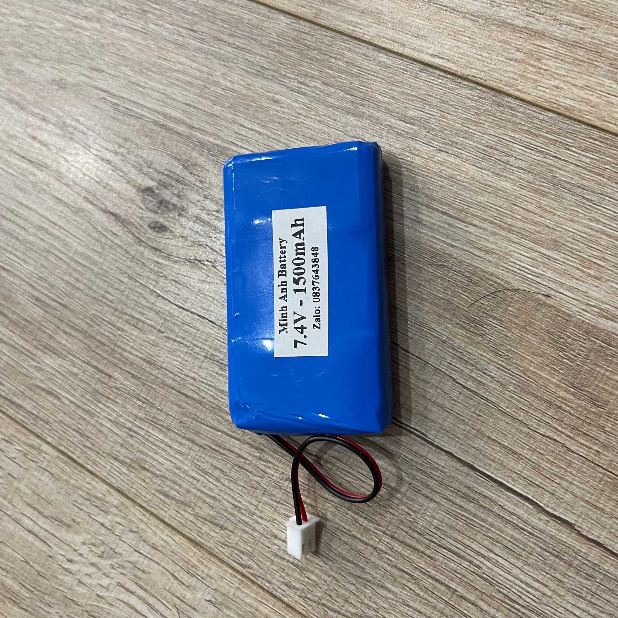 Pin lipo 2s 7.4v 1500mah có mạch bảo vệ cho loa bluetooth đèn quạt và các thiết bị điện tử 7.4V d65