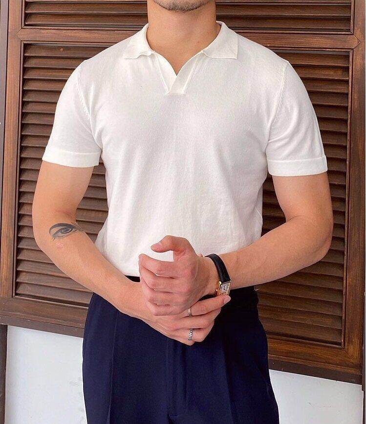 Áo thun PoLo cổ V -Amey AP05 - SLIMFIT Co giãn 4 chiều
