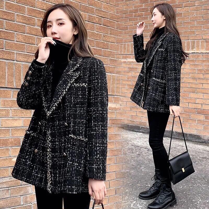 Áo dạ tweed màu đen