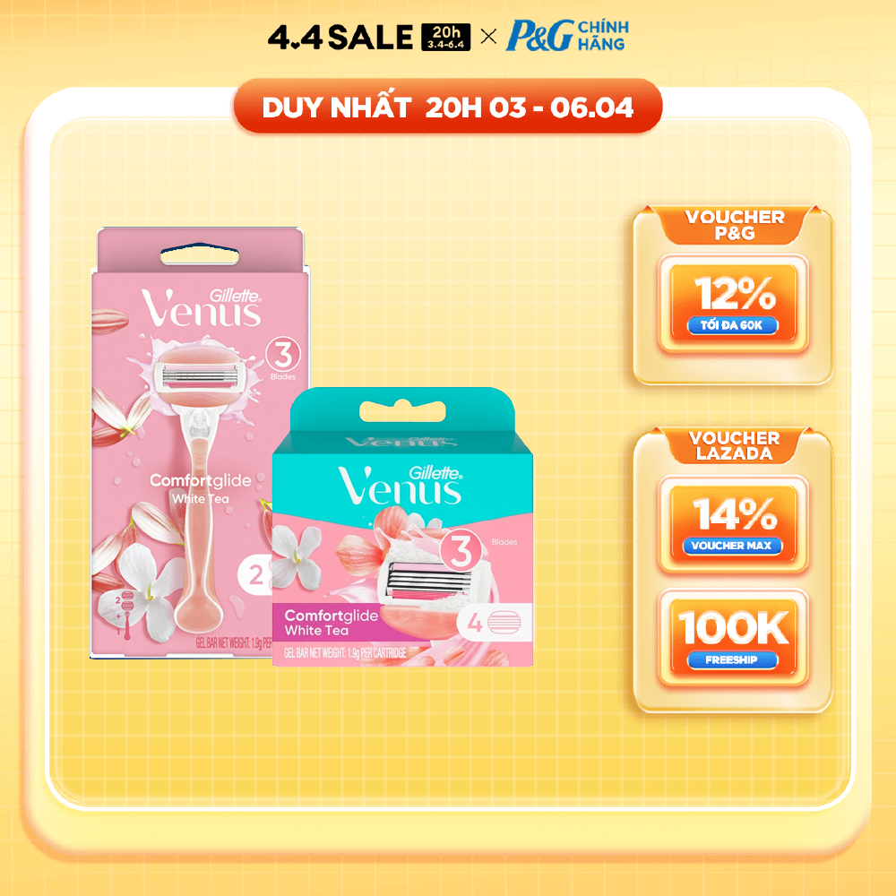 Bộ Dao Cạo Nữ GILLETTE Venus White Tea
