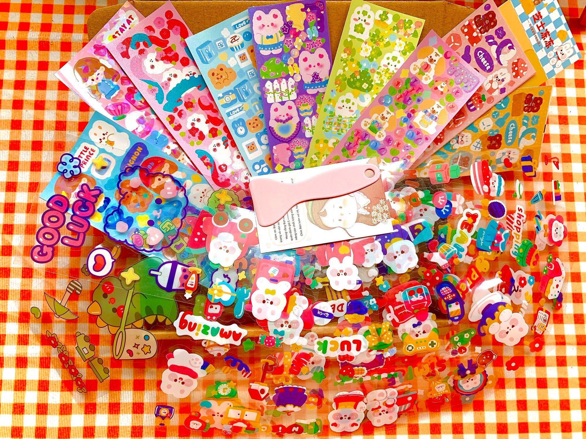 Combo mix 20 tấm sticker dài cute