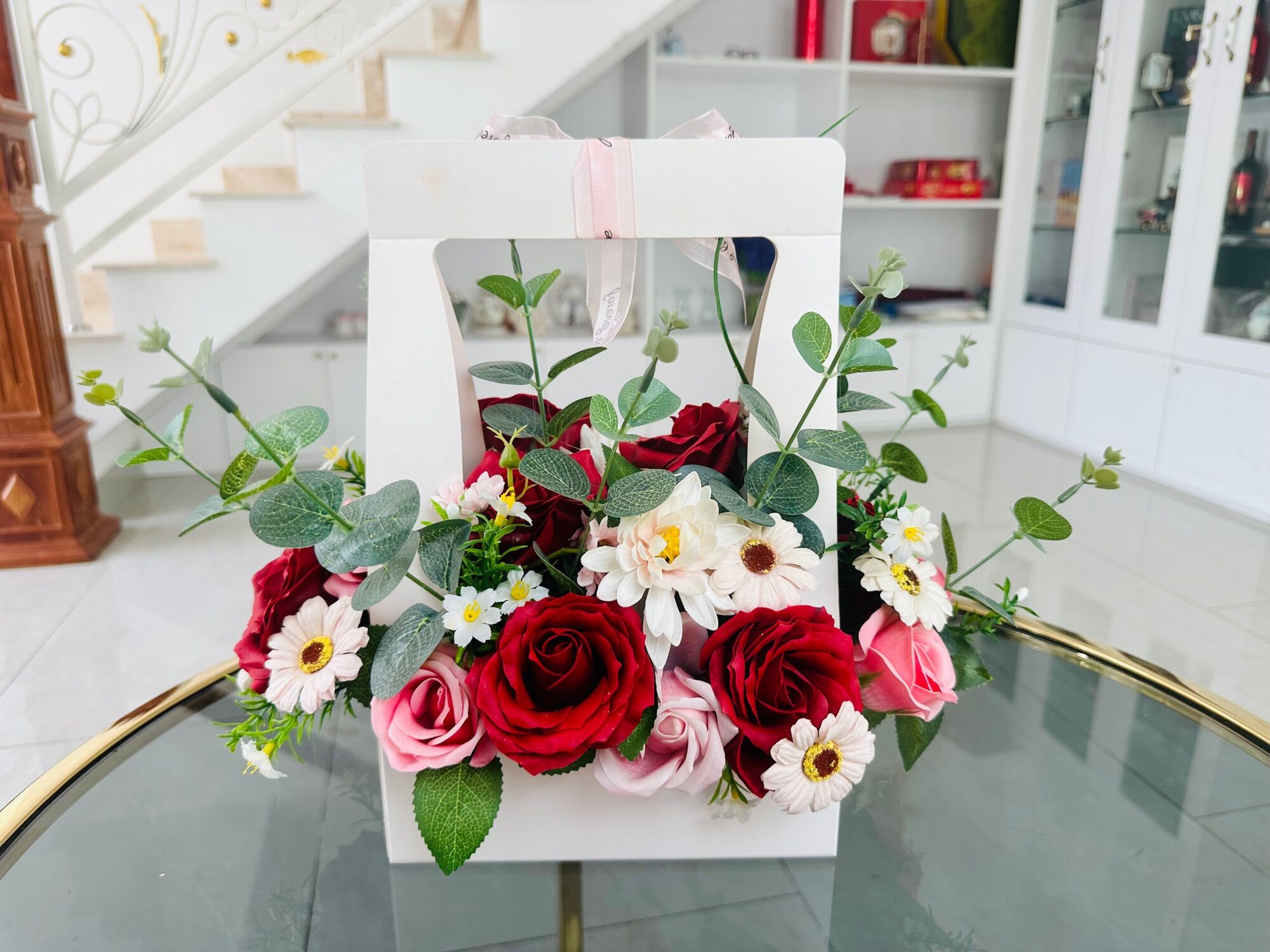 Giỏ Hoa Hồng sáp cao cấp (sale)
