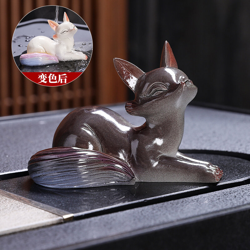 Đồ chơi trà đổi màu đồ trang trí bàn trà thiên nga gia dụng hoạt hình sáng tạo gấu trúc con cáo bộ đồ trà phụ kiện bàn trà thú cưng khay trà bàn trà