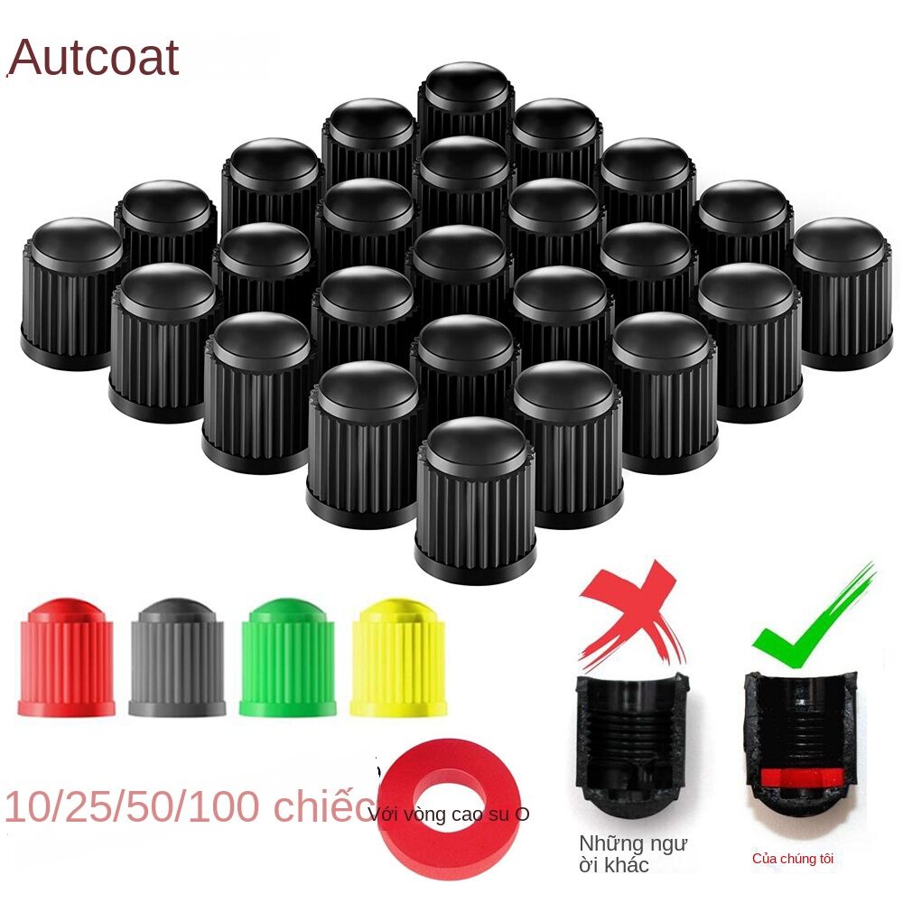 AUTCOAT Tire Stem Valve Caps, with O Rubber Ring, Universal Stem Covers for Cars, SUVs, Bike and Bicycle, Trucks, Motorcycles