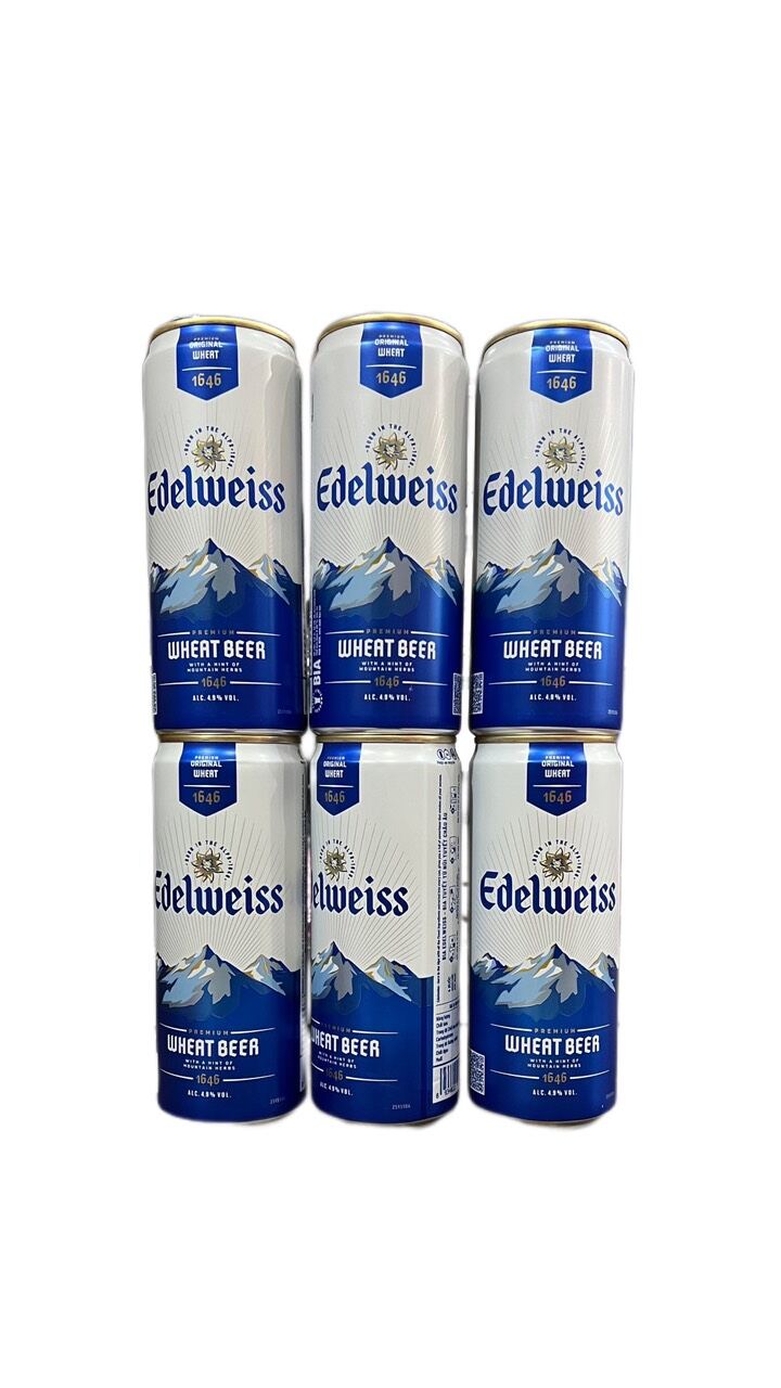 Lốc 6 lon bia tuyết edelweiss lon 330 ml