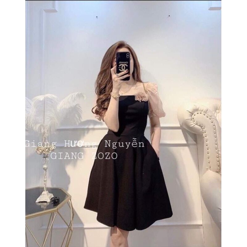 (Ảnh thật) Bigsize Đầm Xoè Tay Voan có mút ngực