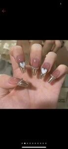 Nailbox thiết kế theo yêu cầu-mẫu nail tráng gương đính charm
