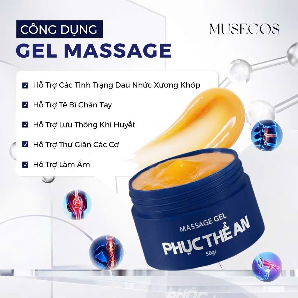 Gel Xoa Bóp Cơ Xương Khớp Phục Thể An 50g - Cao Dầu Massage Thảo Dược Phục Thể An Dịu Đau Nhức Xương Khớp, Tê Bì Chân Tay