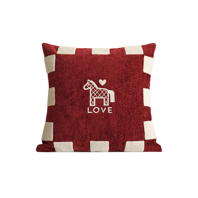 Namo Festive Embroidered Pillow Backrest Cushion Living Room Sofa Decorative Pillow Square Heart Shape Polyester Fiber Giá 606,000 Đồng*Miễn phí vận chuyển