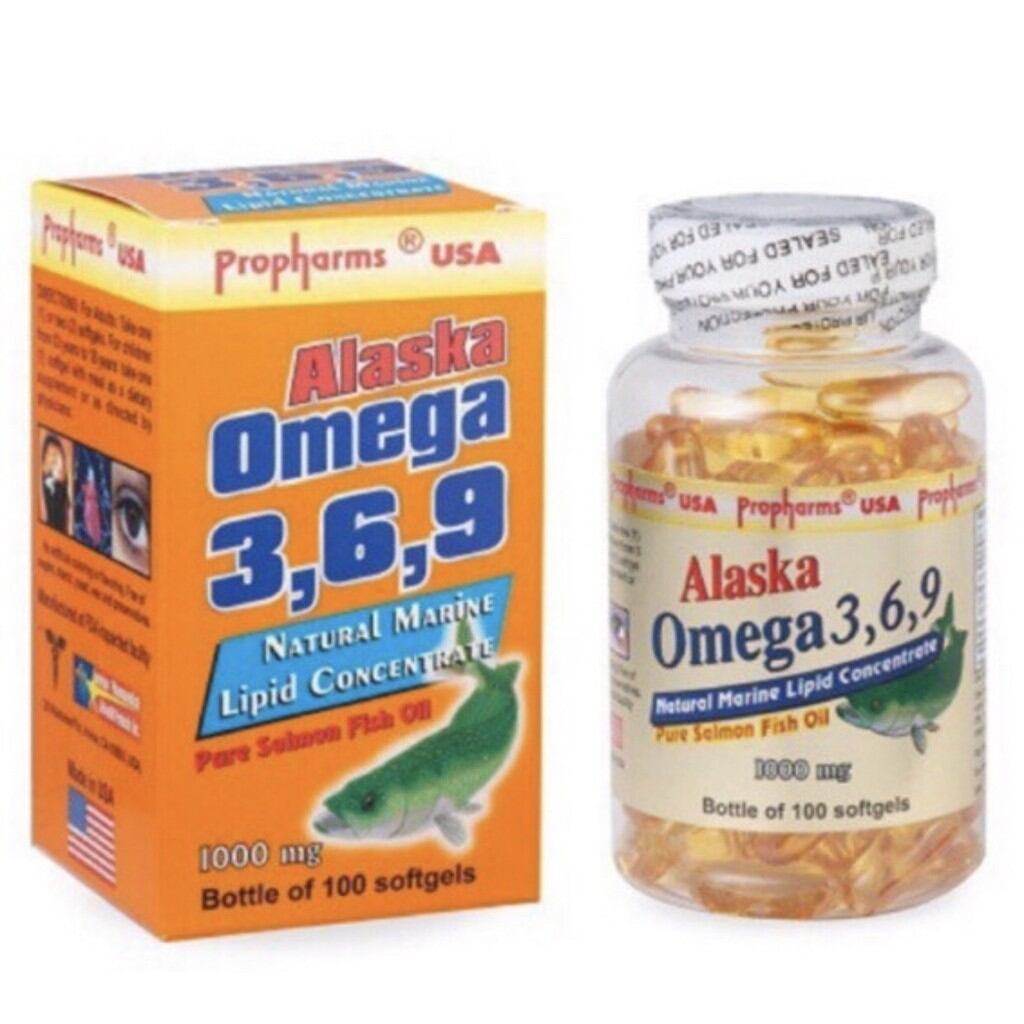 Omega 369 alaska usa - dầu cá từ tự nhiên hộp 100 viên