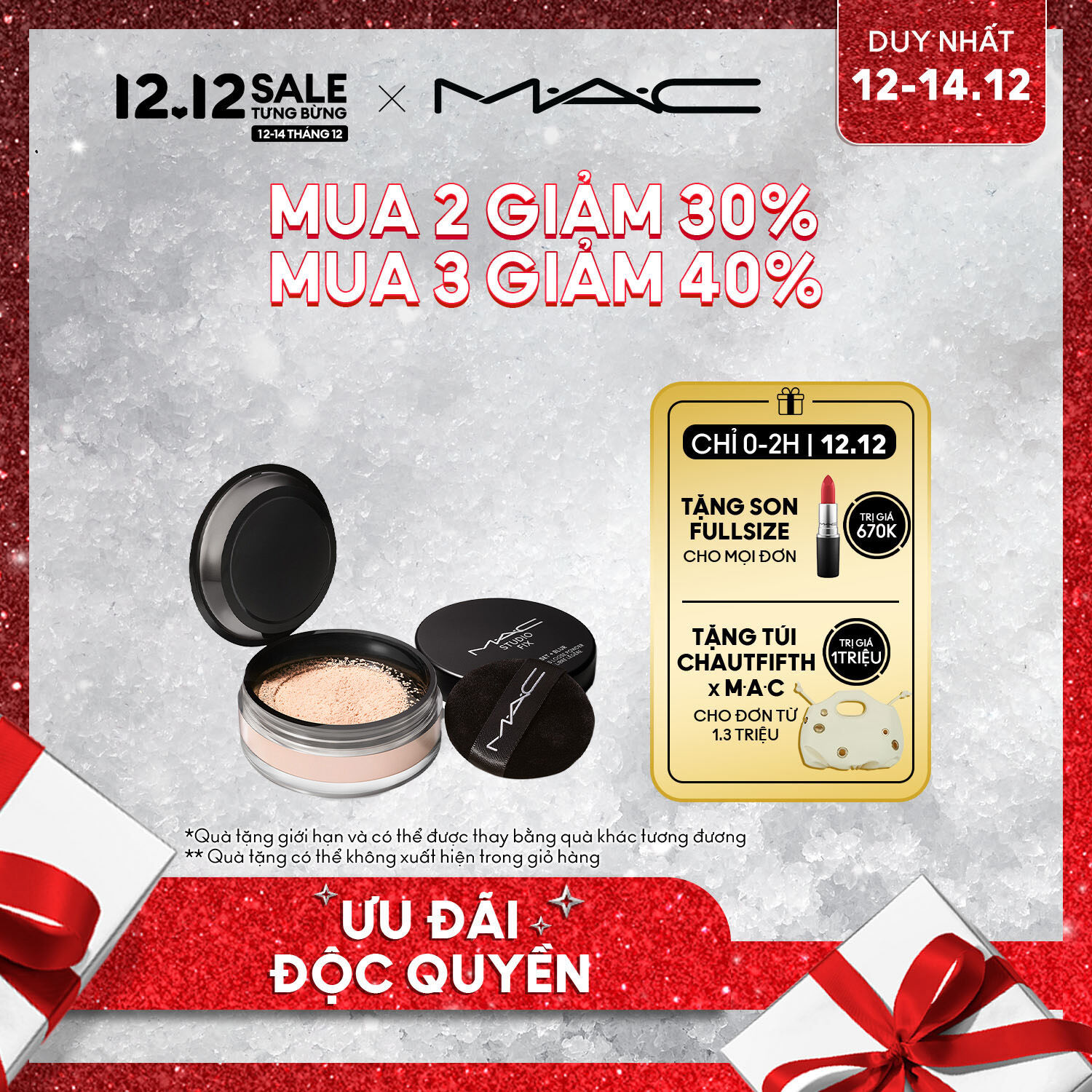 Phấn Phủ MAC Studio Fix Weightless Loose Powder - 6.5g / Phấn phủ kiểm soát dầu cho da  thường, da dầu và da nhạy cảm - Che phủ nhẹ, không gây mụn, cho lớp nền hoàn hảo.