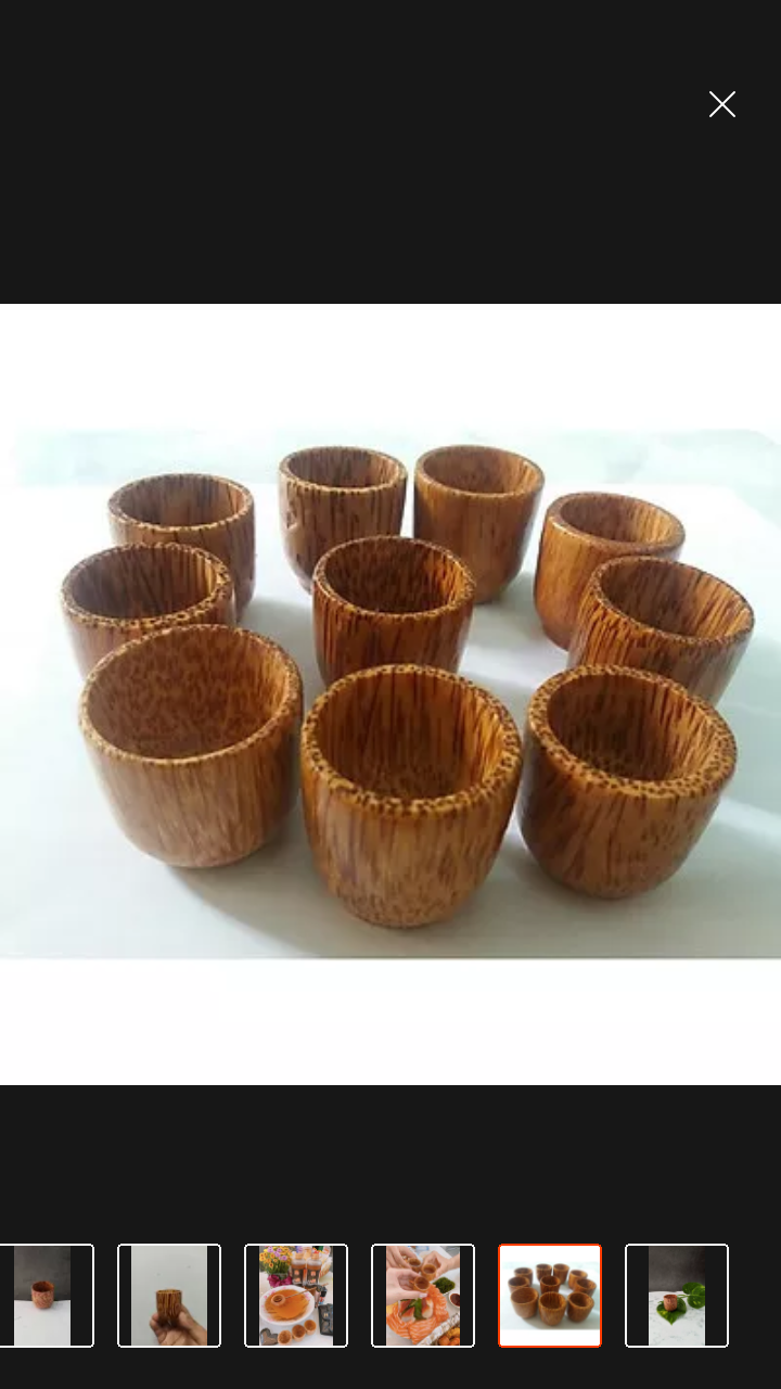 Bộ ly uống trà 10 cái bằng gỗ dừa