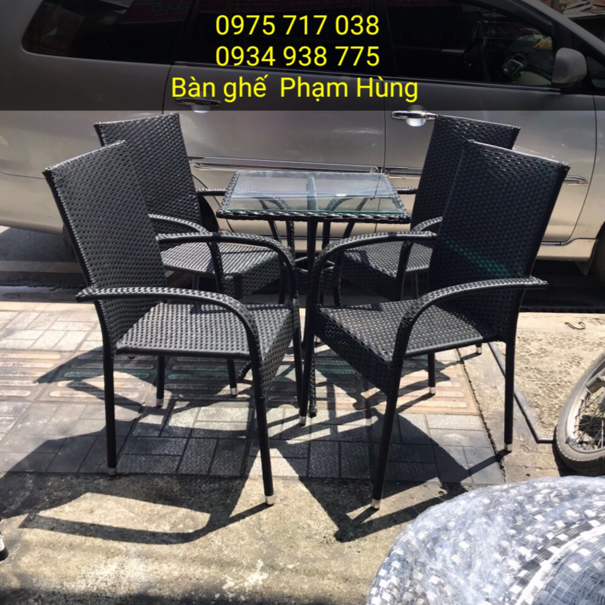 Bàn ghế cafe mây nhựa giá rẻ