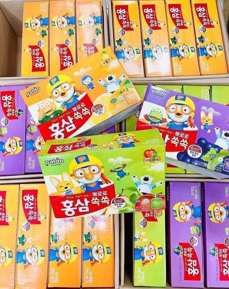 1 thùng Mix 3 vị Hồng sâm baby - Hồng sâm Pororo - Hồng sâm trái cây