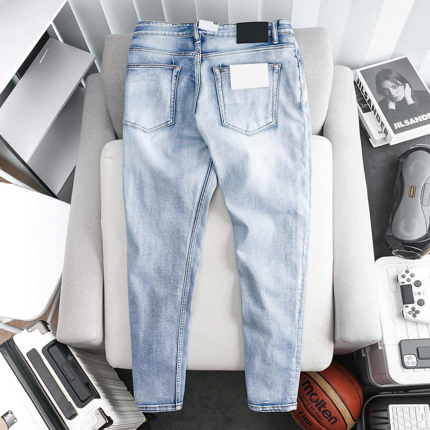 Quần Jean nam ZR xanh đậm (Form Slimfit,chất vải co dãn,ống 15-18cm,Hàng VNXK)