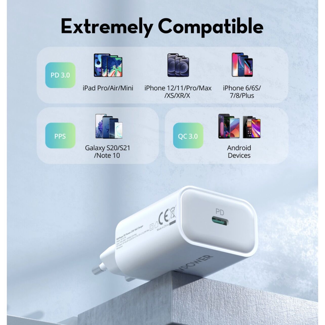 Củ Sạc Ravpower 25W PD/PPS RP-PC156 USB C