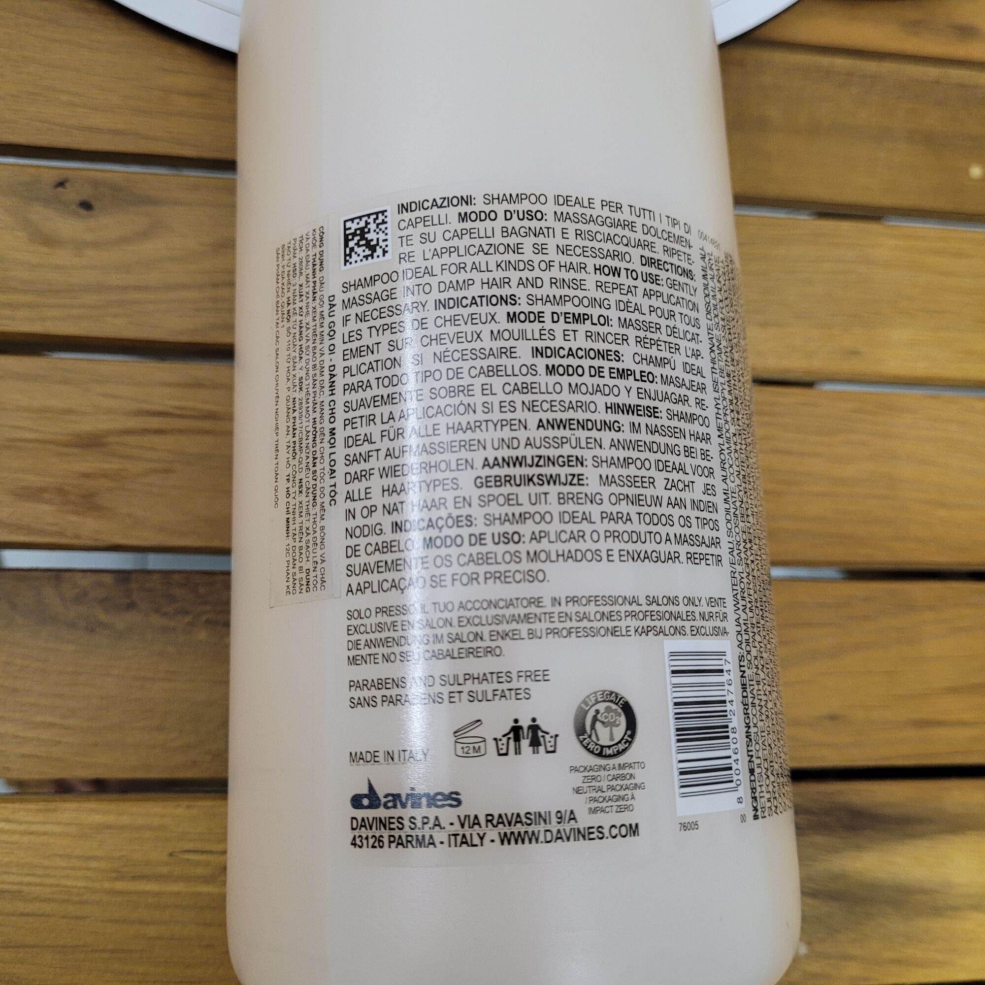 DẦU GỘI/XẢ DAVINES OI ABSOLUTE SUÔN MƯỢT 1000ML