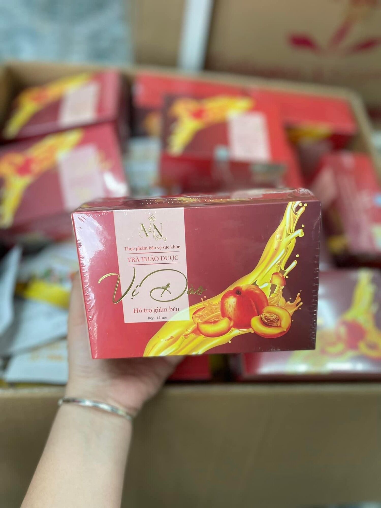 Trà Thảo Dược Giảm Cân Vị Đào Đông Anh