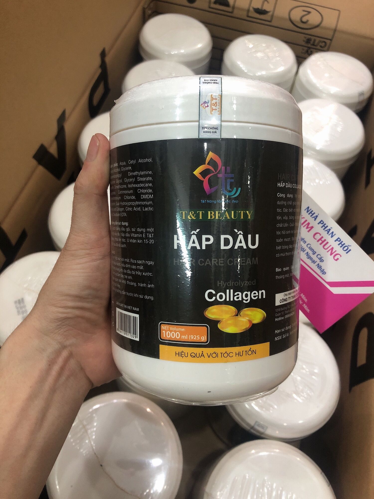 Hấp dầu siêu dưỡng phục hồi Colagen & Vitamin E 1000ml