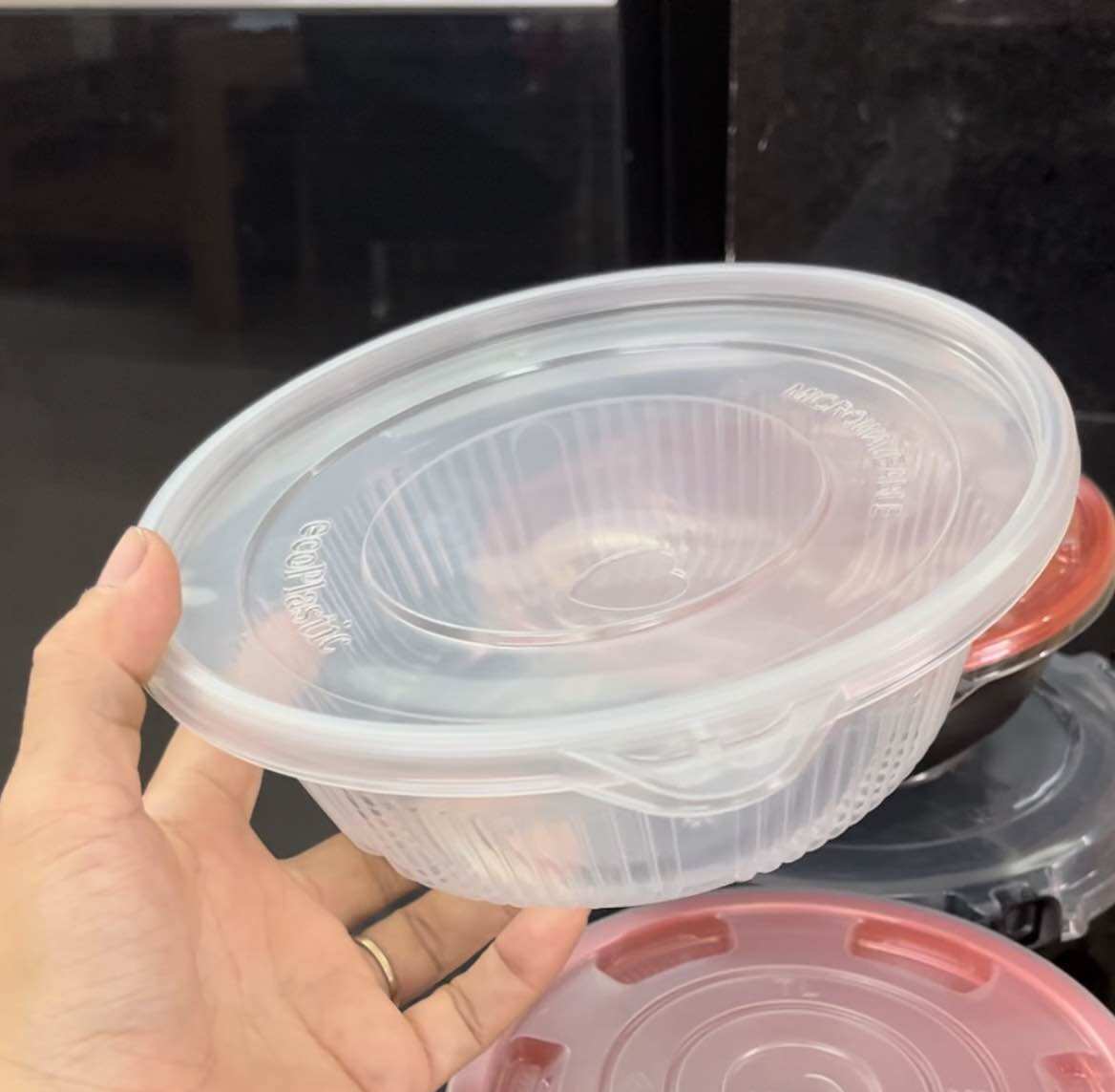 (Set 25 cái) thố phở, tô nhựa pp kèm nắp