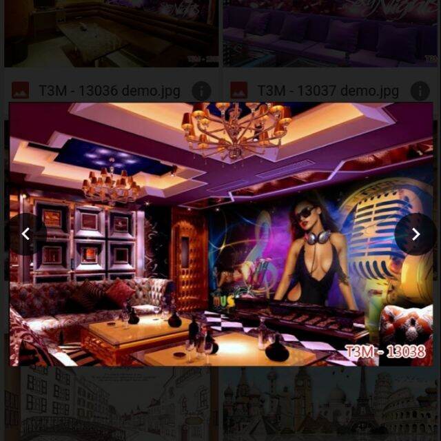 Tranh dán tường 3D trang trí quán karaoke có keo sẵn mặt sau
