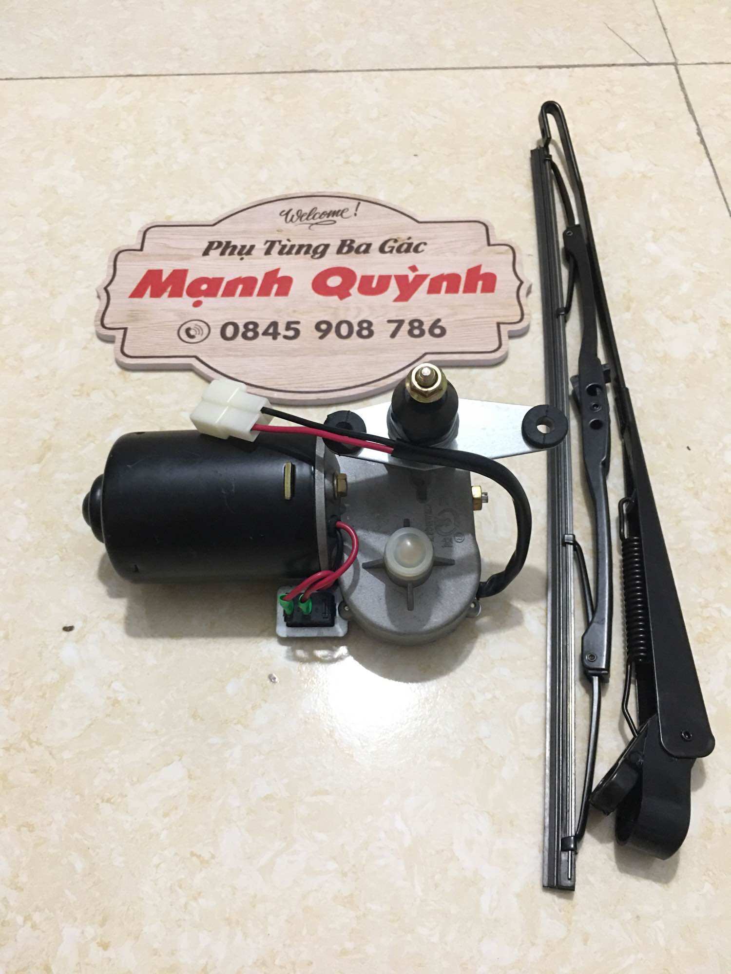Gạt mưa cho xe ba gác, cần gạt nước đầy đủ gồm mô tơ và cần lưỡi - Shop Đồ Chế Xe Mạnh Quỳnh
